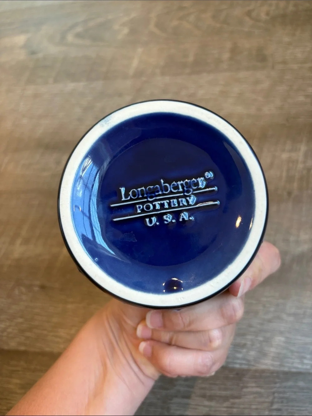 Longaberger Pottery Paprika Lunch Plate Ivory Trivet Blue Star Bowl